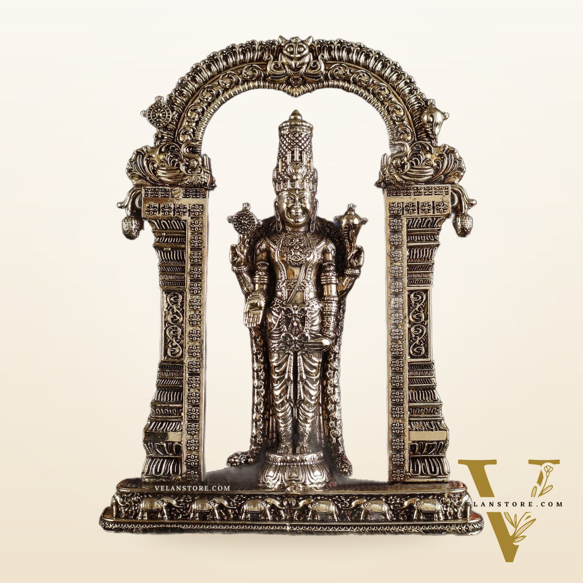 Brass Superfine Lord Tirupati Balaji Intricate Lightweight Statue 7.5"