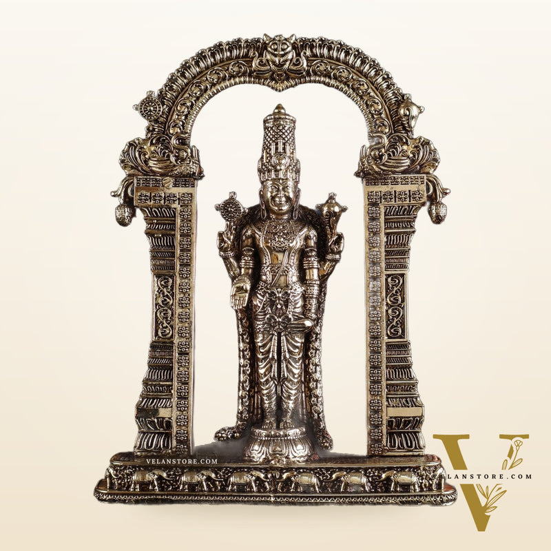Brass Superfine Lord Tirupati Balaji Intricate Lightweight Statue 7.5"