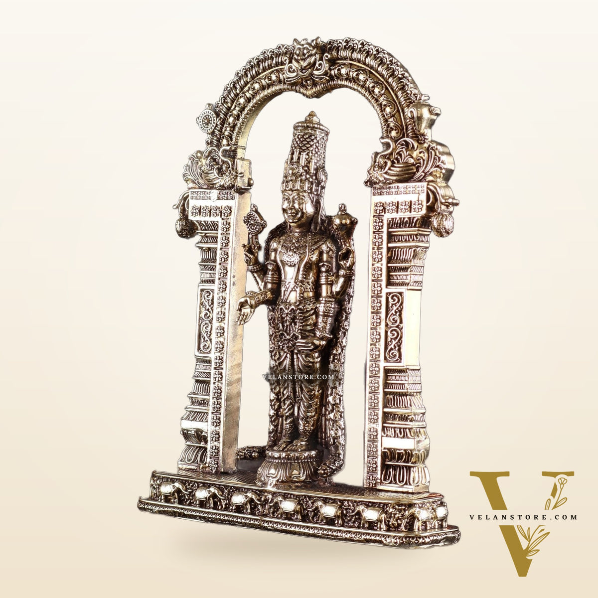 Brass Superfine Lord Tirupati Balaji Intricate Lightweight Statue 7.5"