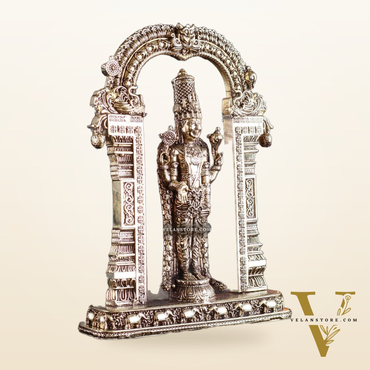 Brass Superfine Lord Tirupati Balaji Intricate Lightweight Statue 7.5"