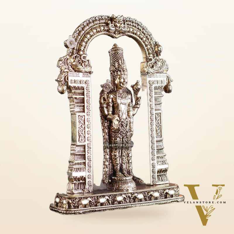Brass Superfine Lord Tirupati Balaji Intricate Lightweight Statue 7.5"
