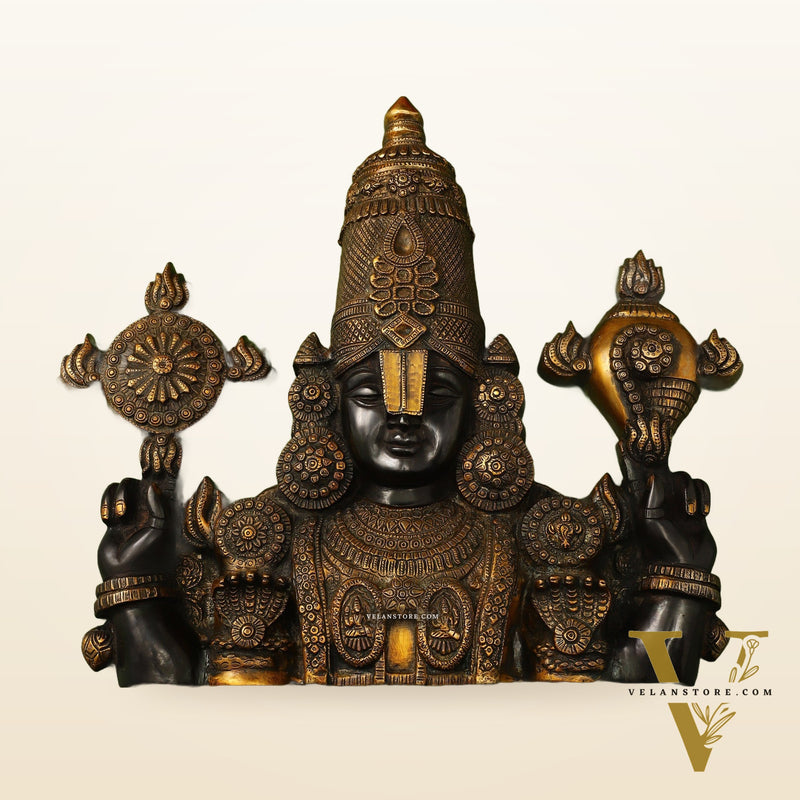 Brass Superfine Lord Venkateshwara Swamy Tirupati Balaji Face Bust Wall Hanging