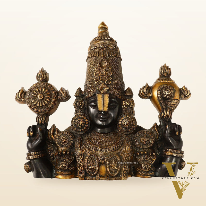Brass Superfine Lord Venkateshwara Swamy Tirupati Balaji Face Bust Wall Hanging