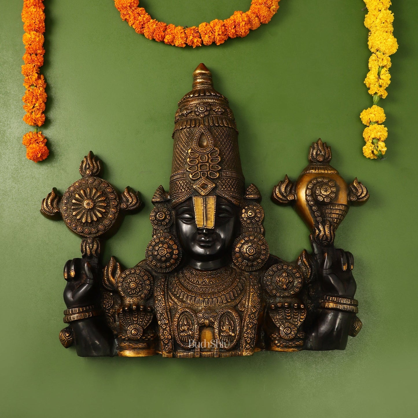 Brass Superfine Lord Venkateshwara Swamy Tirupati Balaji Face Bust Wall Hanging