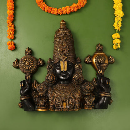 Brass Superfine Lord Venkateshwara Swamy Tirupati Balaji Face Bust Wall Hanging