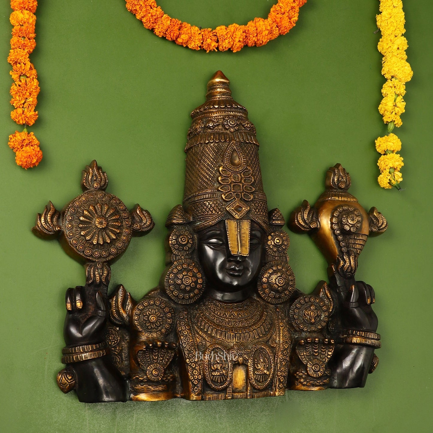 Brass Superfine Lord Venkateshwara Swamy Tirupati Balaji Face Bust Wall Hanging
