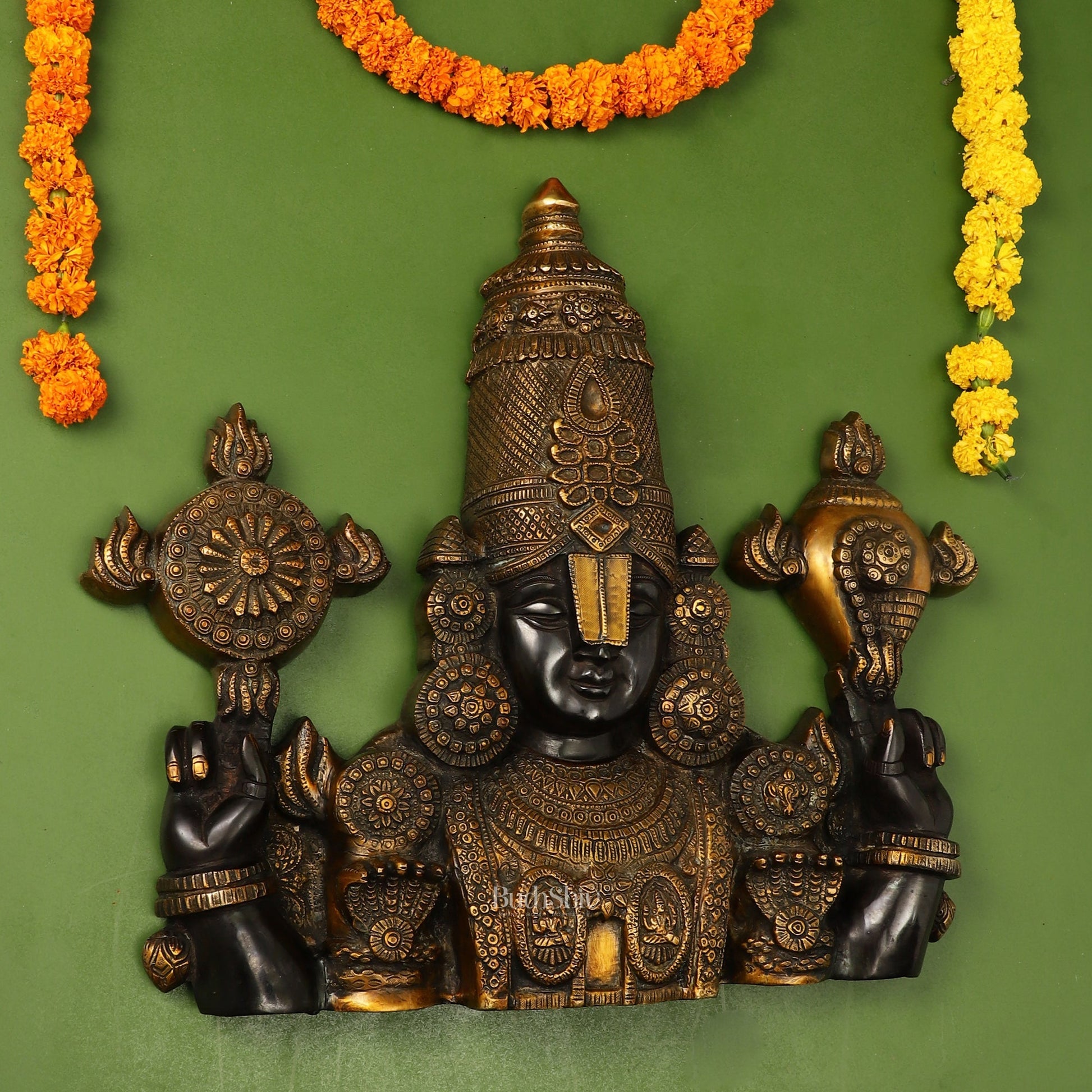 Brass Superfine Lord Venkateshwara Swamy Tirupati Balaji Face Bust Wall Hanging