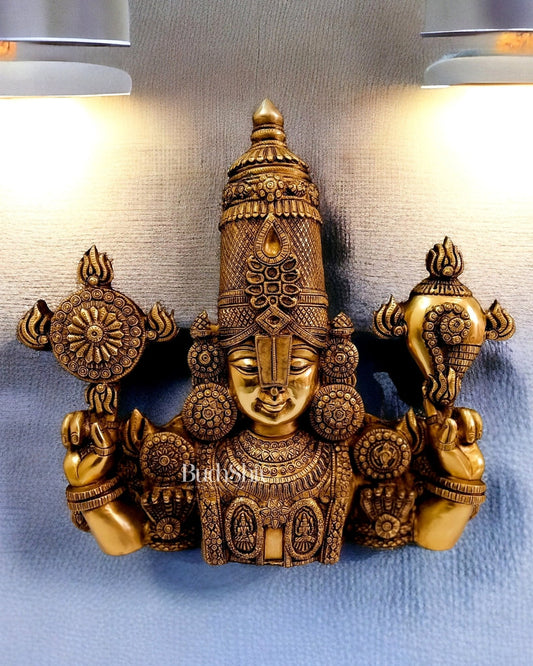 Brass Superfine Lord Venkateshwara Swamy Tirupati Balaji Face Bust Wall Hanging