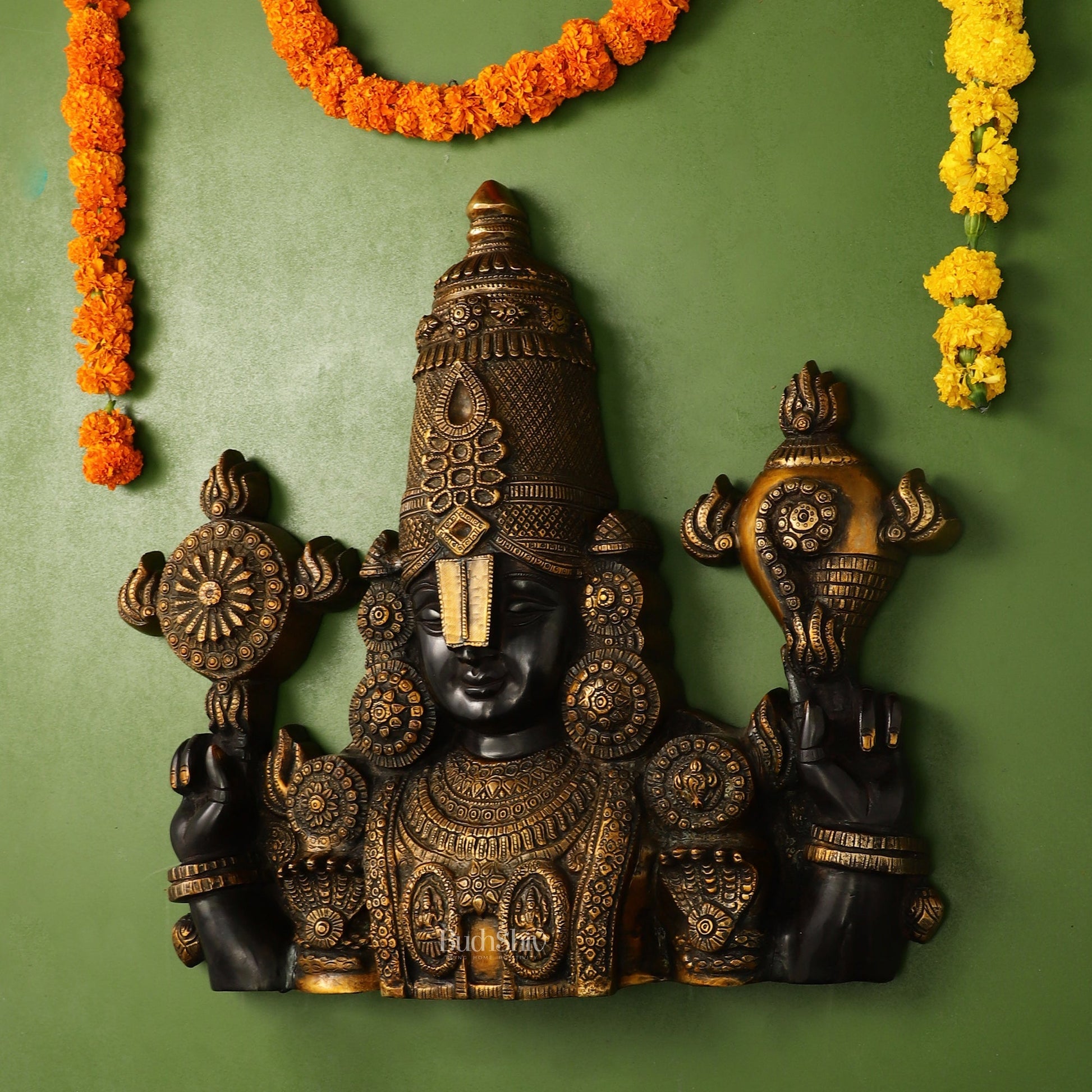 Brass Superfine Lord Venkateshwara Swamy Tirupati Balaji Face Bust Wall Hanging