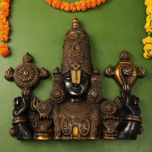 Brass Superfine Lord Venkateshwara Swamy Tirupati Balaji Face Bust Wall Hanging