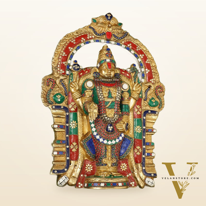 Brass Superfine Lord Venkateshwara Tirupati Balaji Wall Hanging - 20 inch
