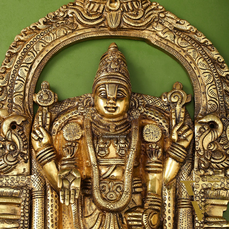 Brass Superfine Lord Venkateshwara Tirupati Balaji Wall Hanging - 20 inch