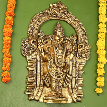 Brass Superfine Lord Venkateshwara Tirupati Balaji Wall Hanging - 20 inch