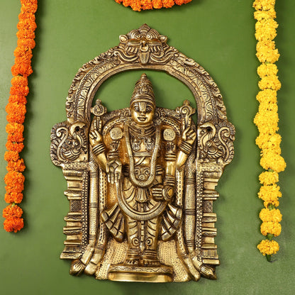 Brass Superfine Lord Venkateshwara Tirupati Balaji Wall Hanging - 20 inch