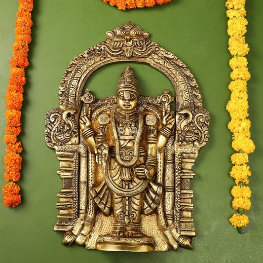 Brass Superfine Lord Venkateshwara Tirupati Balaji Wall Hanging - 20 inch