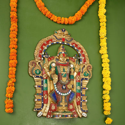 Brass Superfine Lord Venkateshwara Tirupati Balaji Wall Hanging - 20 inch