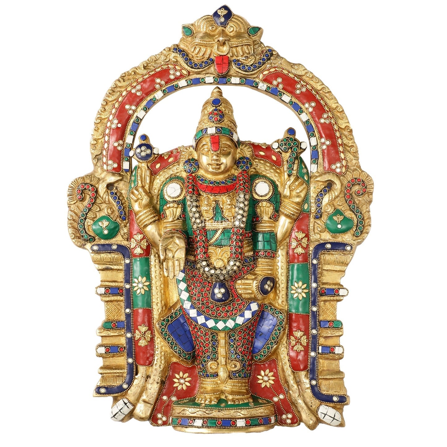 Brass Superfine Lord Venkateshwara Tirupati Balaji Wall Hanging - 20 inch