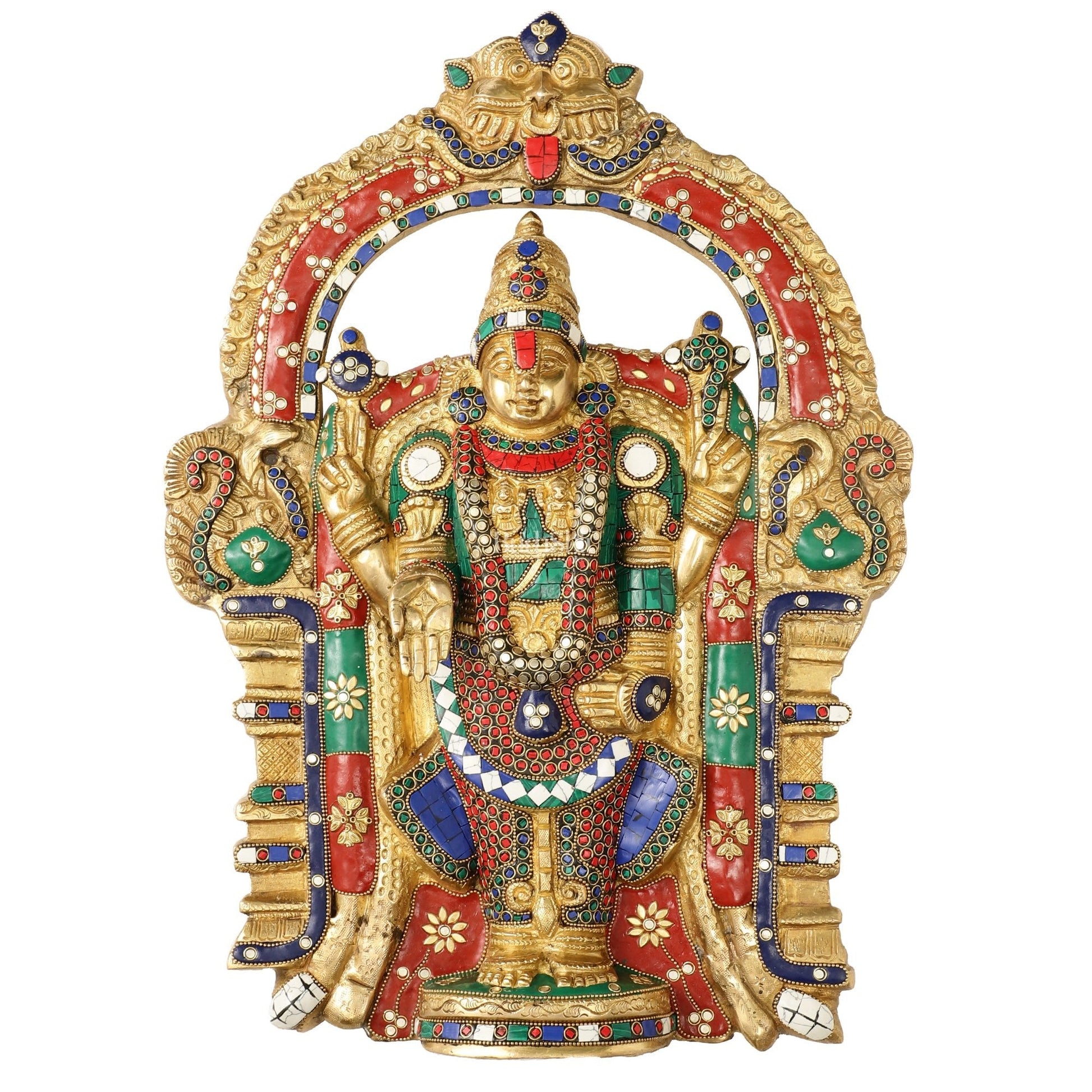 Brass Superfine Lord Venkateshwara Tirupati Balaji Wall Hanging - 20 inch