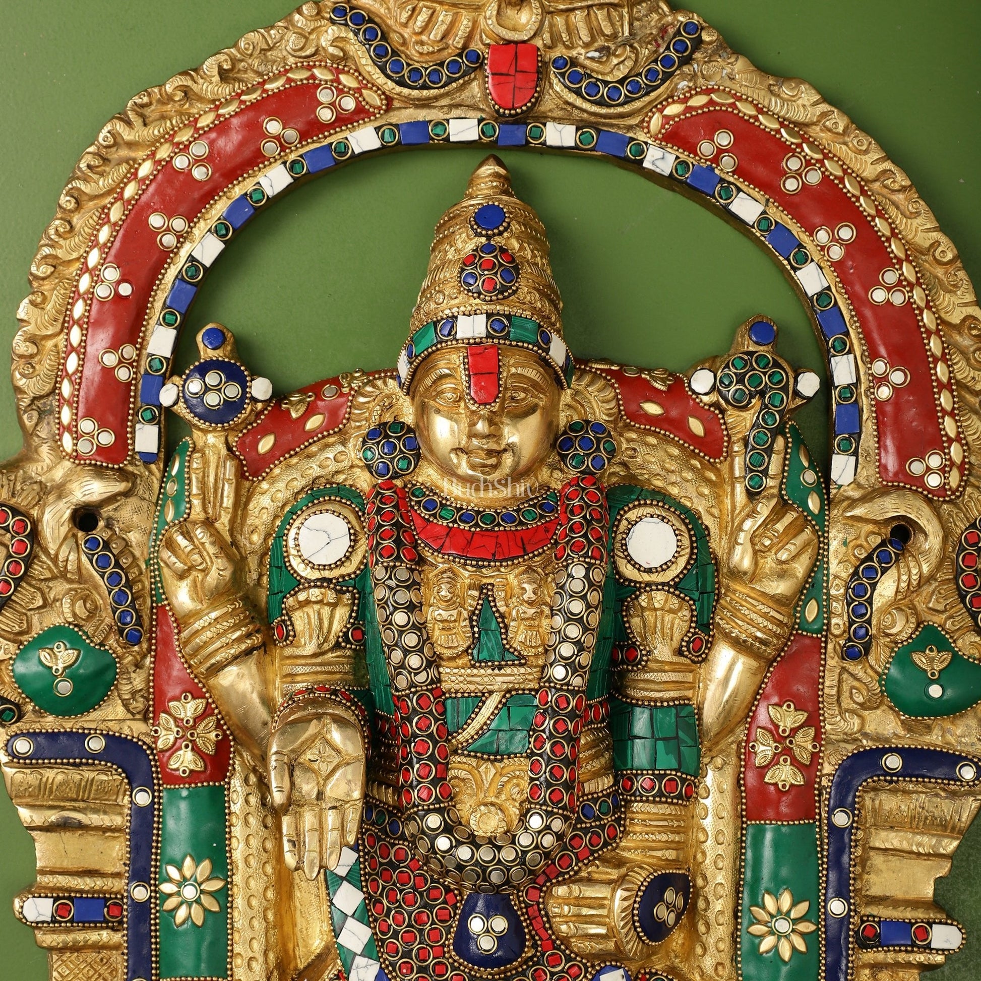 Brass Superfine Lord Venkateshwara Tirupati Balaji Wall Hanging - 20 inch