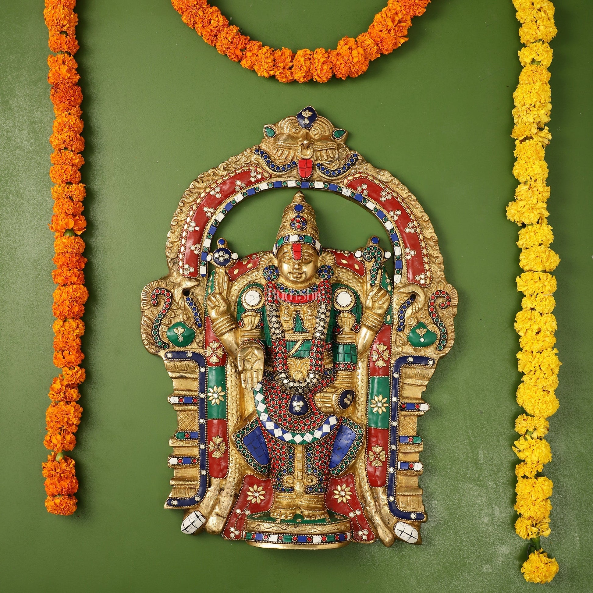 Brass Superfine Lord Venkateshwara Tirupati Balaji Wall Hanging - 20 inch
