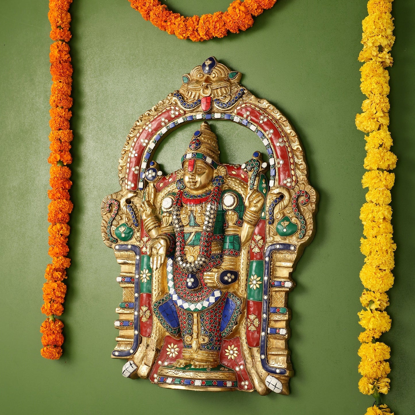 Brass Superfine Lord Venkateshwara Tirupati Balaji Wall Hanging - 20 inch