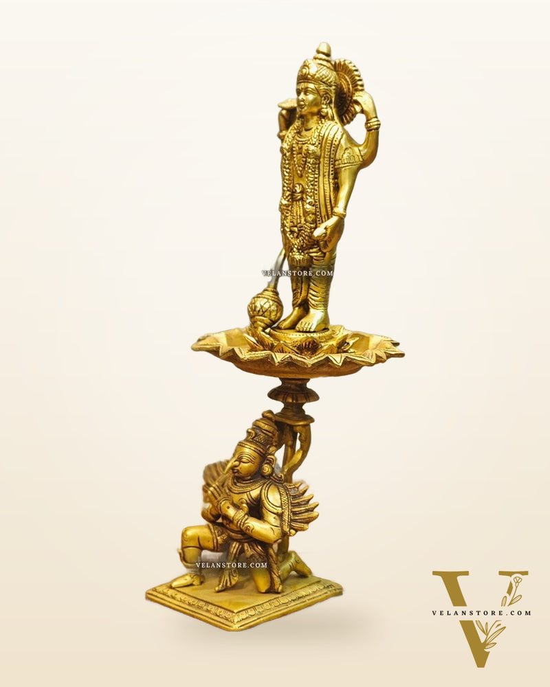 Brass superfine Lord Vishnu on Garuda 14.5 inch