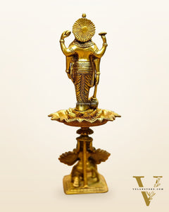 Brass superfine Lord Vishnu on Garuda 14.5 inch