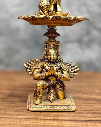Brass superfine Lord Vishnu on Garuda 14.5 inch