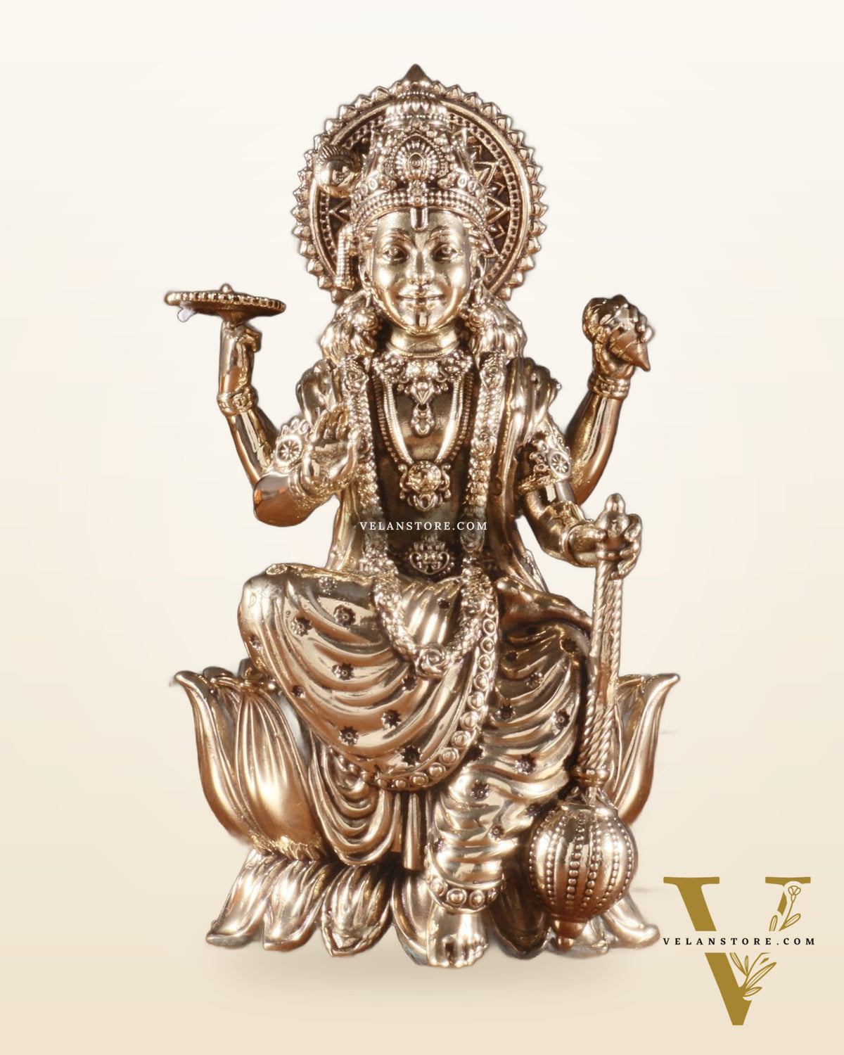 Brass Superfine Lord Vishnu Seated on Lotus Idol