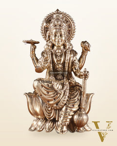 Brass Superfine Lord Vishnu Seated on Lotus Idol