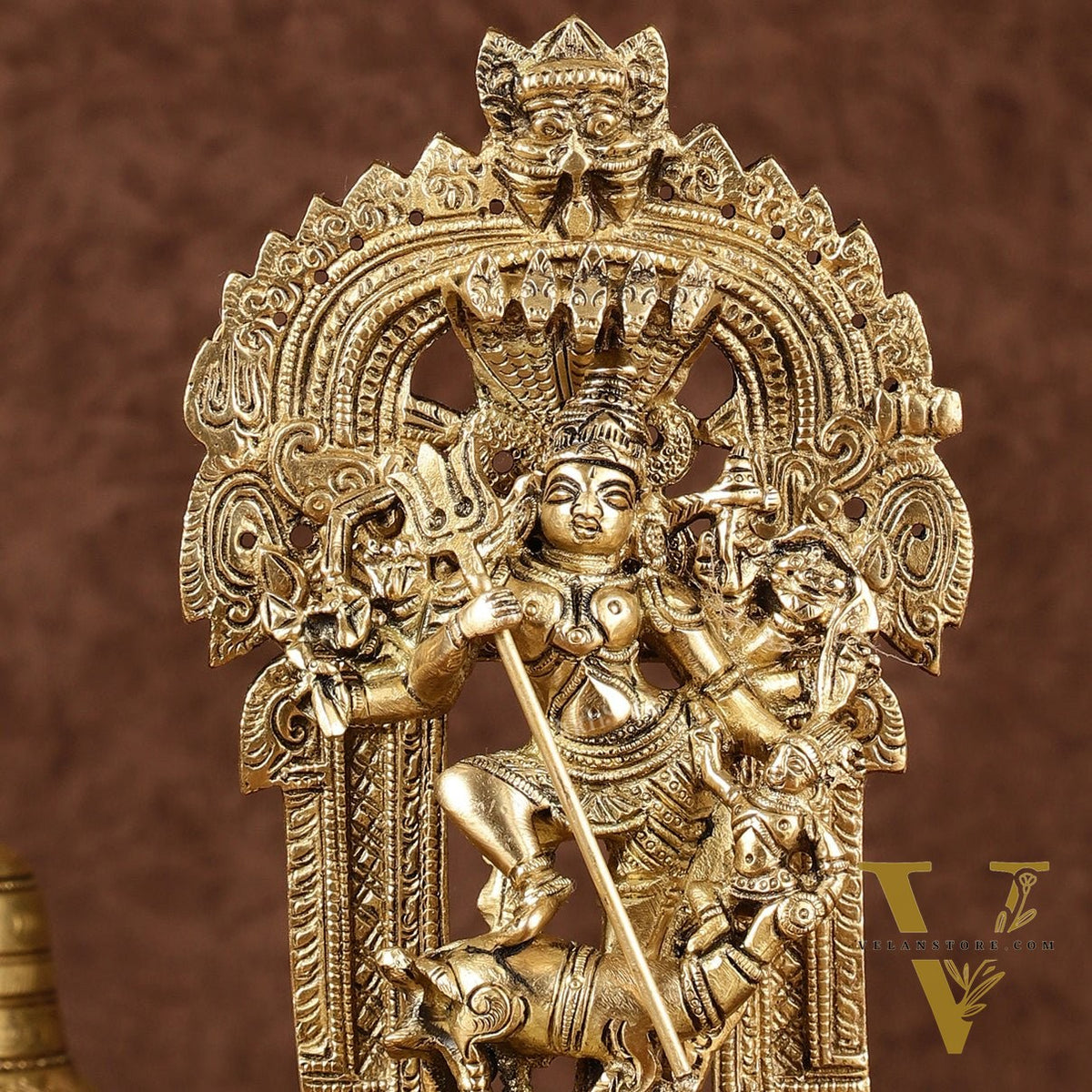 Brass Superfine Mahisasur Mardini Durga Devi Idol | 8 inch