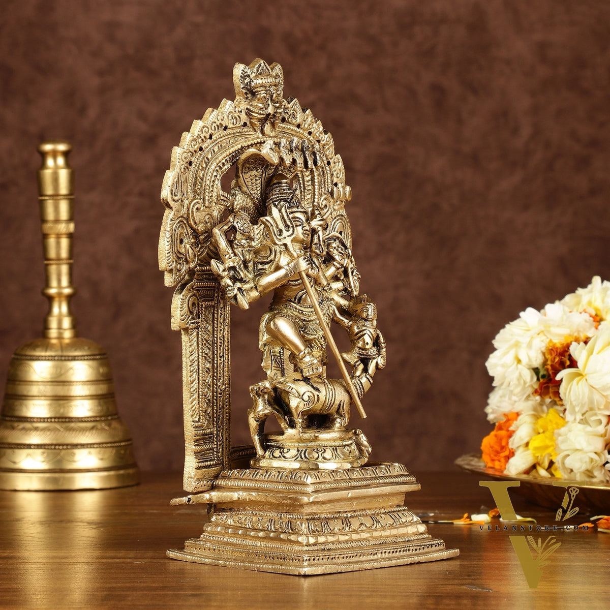 Brass Superfine Mahisasur Mardini Durga Devi Idol | 8 inch