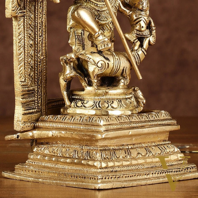 Brass Superfine Mahisasur Mardini Durga Devi Idol | 8 inch