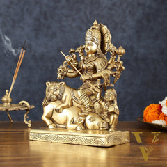 Brass Superfine Mahisasur Mardini Durga Statue – 9.5" Height, 4 kg