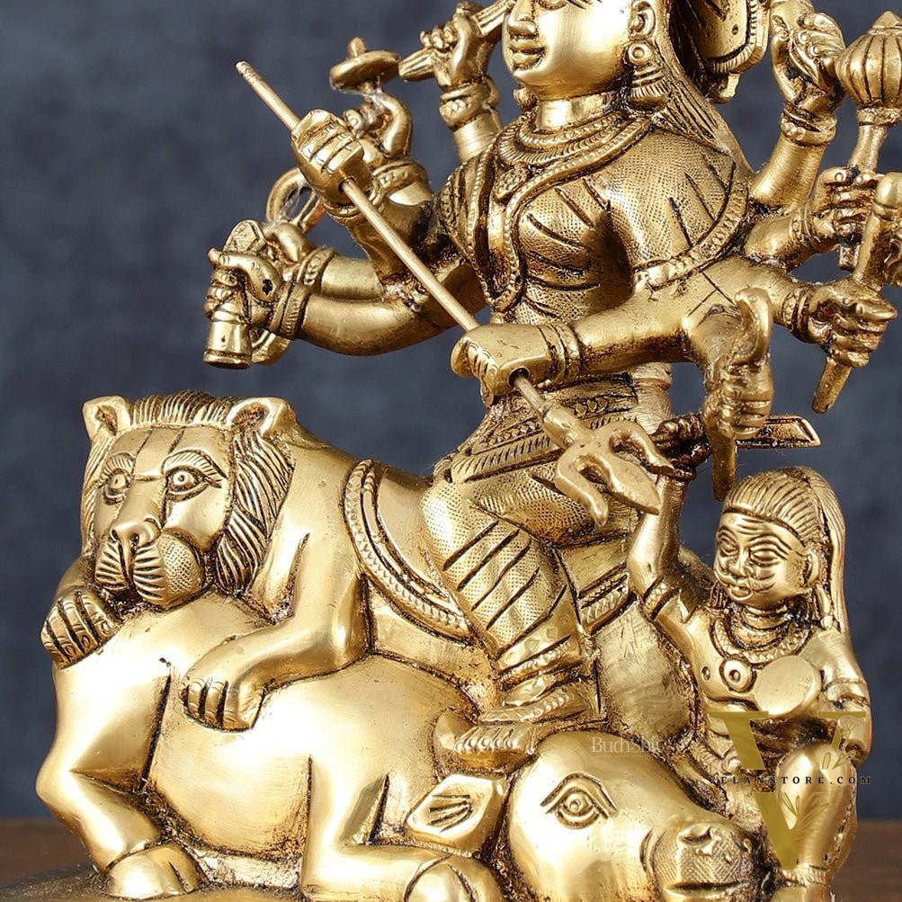 Brass Superfine Mahisasur Mardini Durga Statue – 9.5" Height, 4 kg