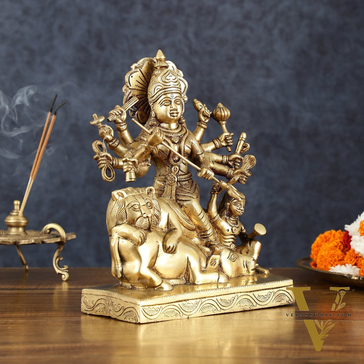 Brass Superfine Mahisasur Mardini Durga Statue – 9.5" Height, 4 kg