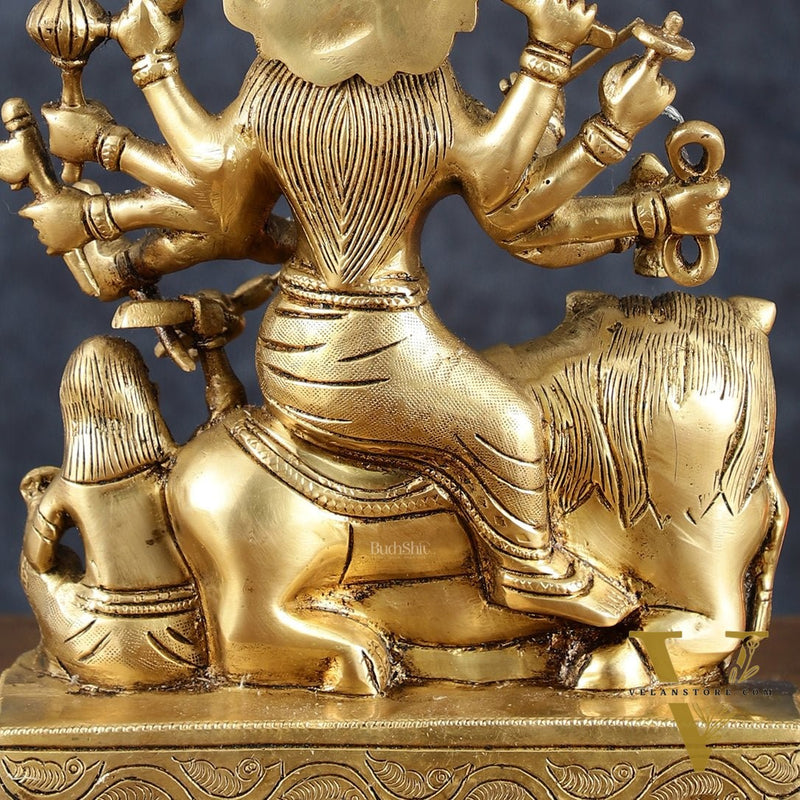 Brass Superfine Mahisasur Mardini Durga Statue – 9.5" Height, 4 kg
