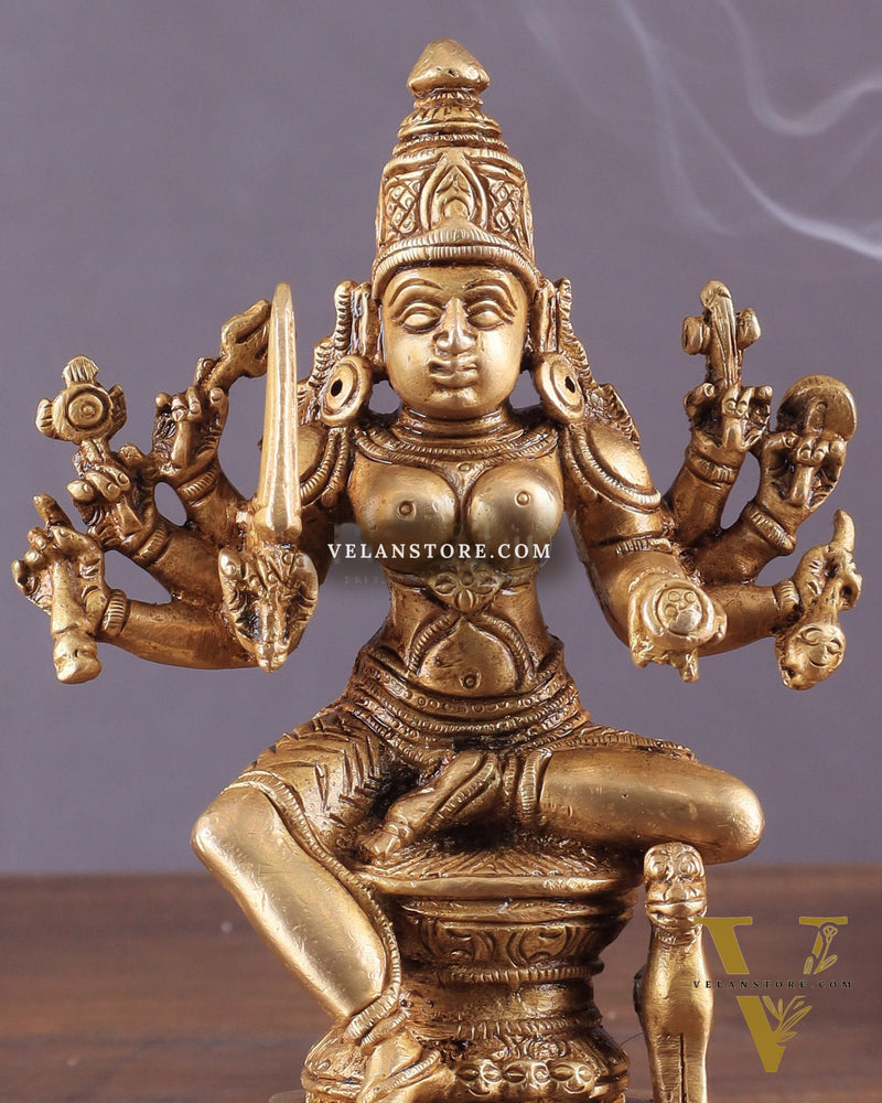Brass Superfine Mariamman Shakti Idol 6.5"