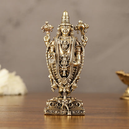 Brass Superfine Miniature Tirupati Balaji Lord Venkateshwara Perumal Idol - 4"