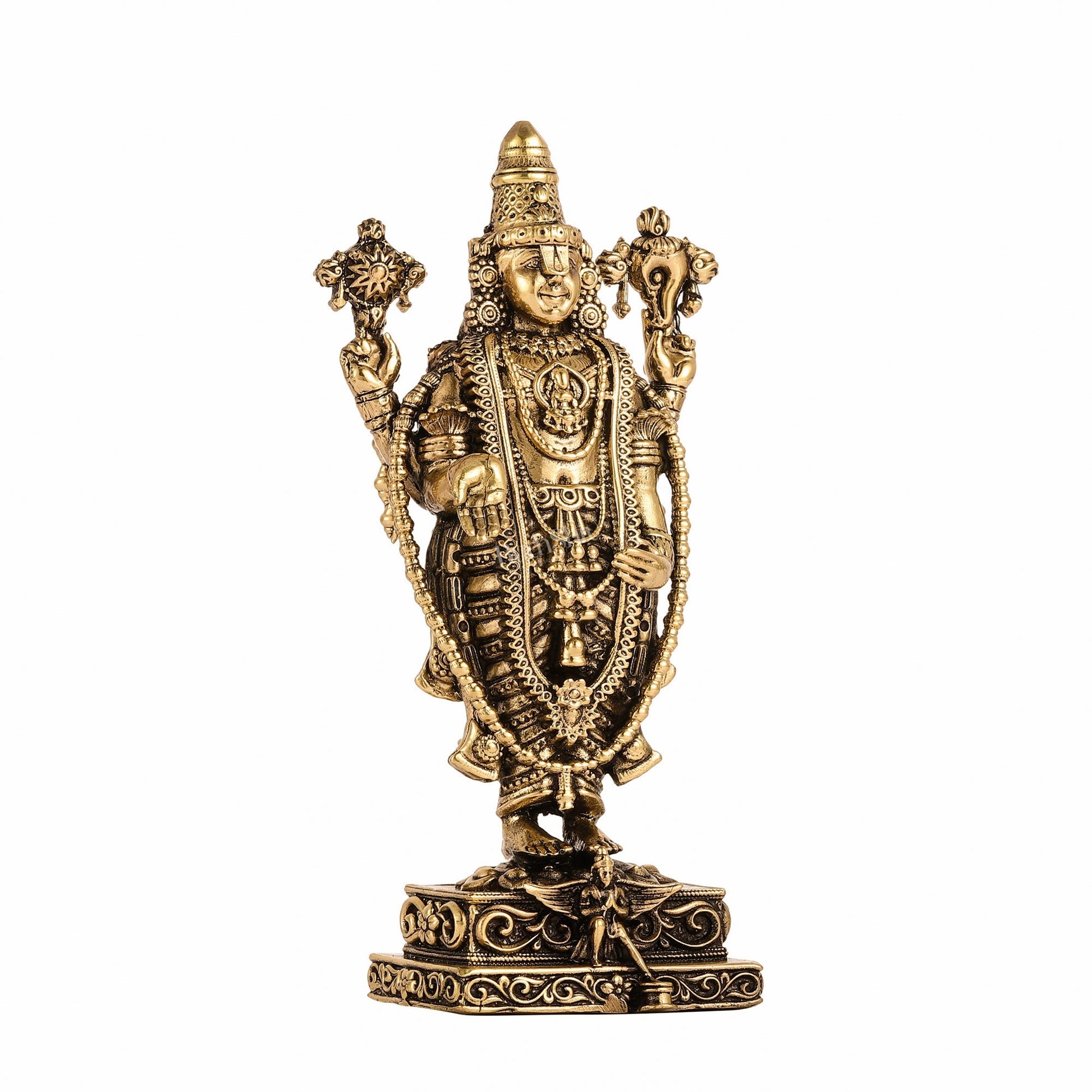 Brass Superfine Miniature Tirupati Balaji Lord Venkateshwara Perumal Idol - 4"