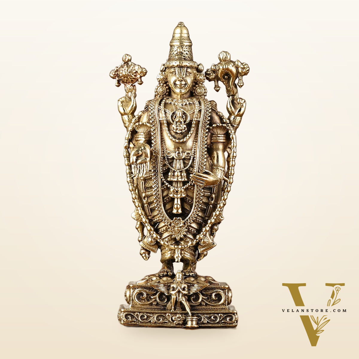 Brass Superfine Miniature Tirupati Balaji Lord Venkateshwara Perumal Idol - 4"