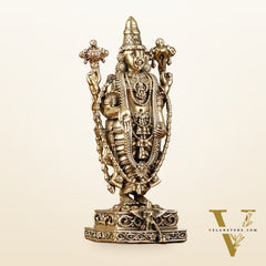 Brass Superfine Miniature Tirupati Balaji Lord Venkateshwara Perumal Idol - 4"