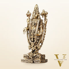 Brass Superfine Miniature Tirupati Balaji Lord Venkateshwara Perumal Idol - 4"