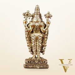 Brass Superfine Miniature Tirupati Balaji Lord Venkateshwara Perumal Idol - 4"