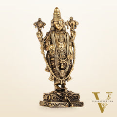 Brass Superfine Miniature Tirupati Balaji Lord Venkateshwara Perumal Idol - 4"
