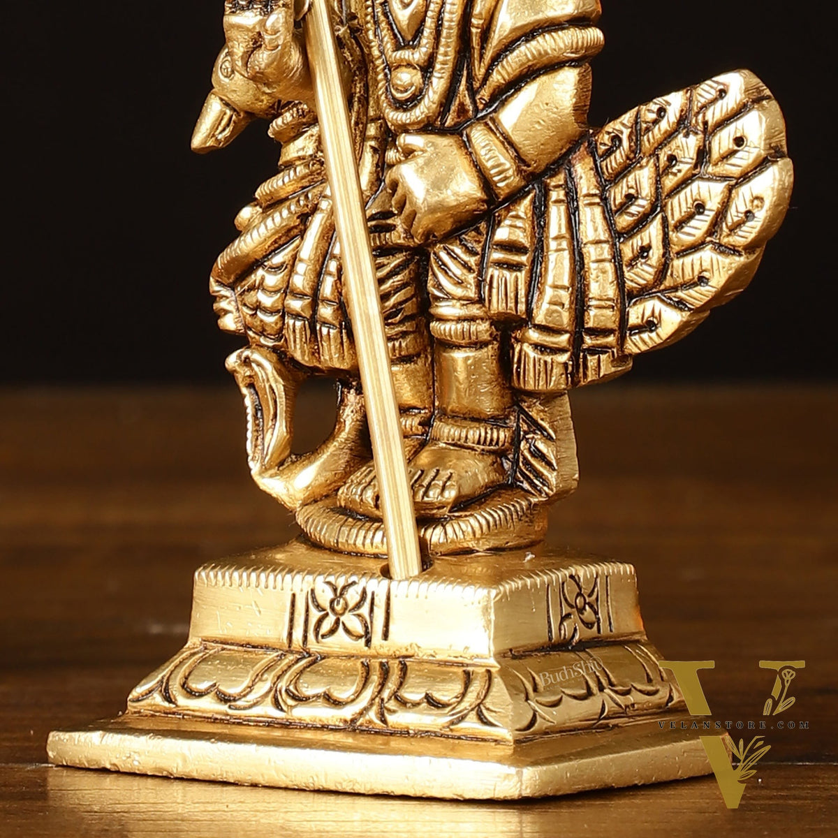 Brass Superfine Murugan Sitting on Peacock Idol - 3.2" Divine Sculpture