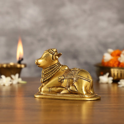 Brass Superfine Nandi Bull Idol | 4.5 inch