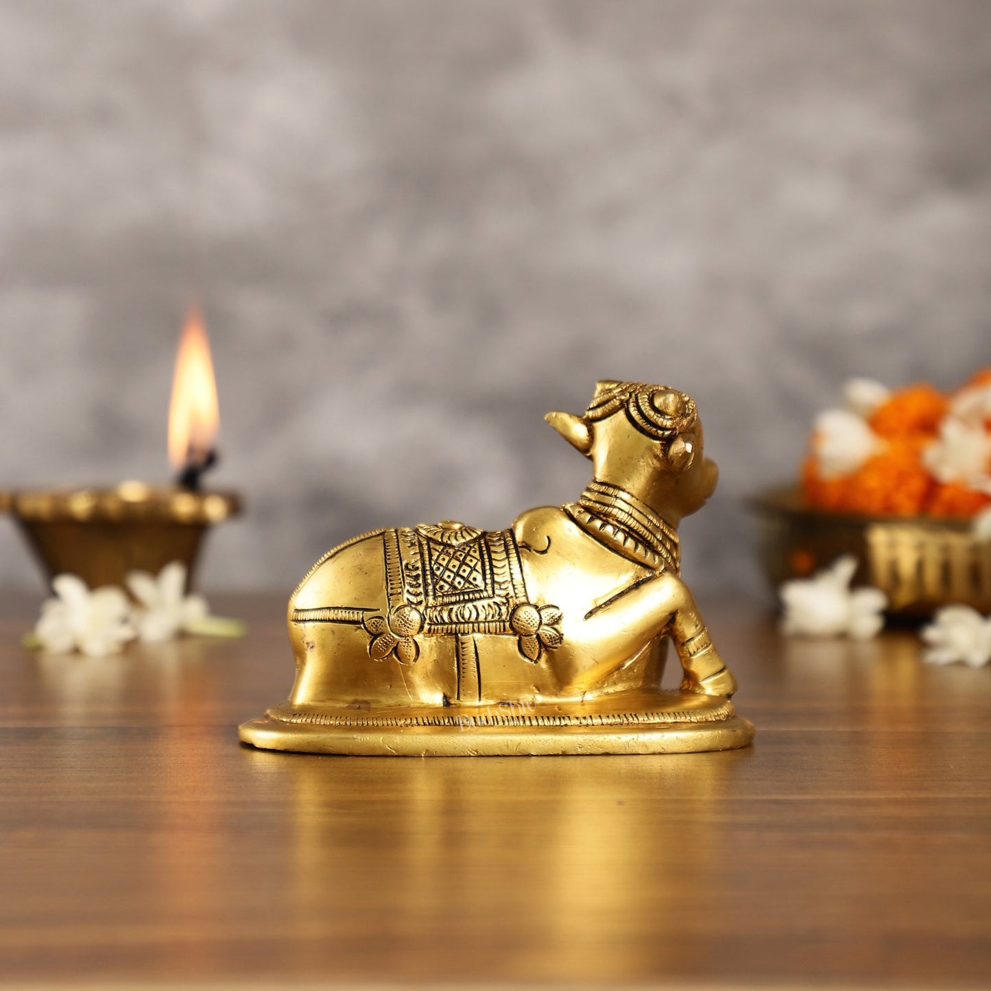 Brass Superfine Nandi Bull Idol | 4.5 inch