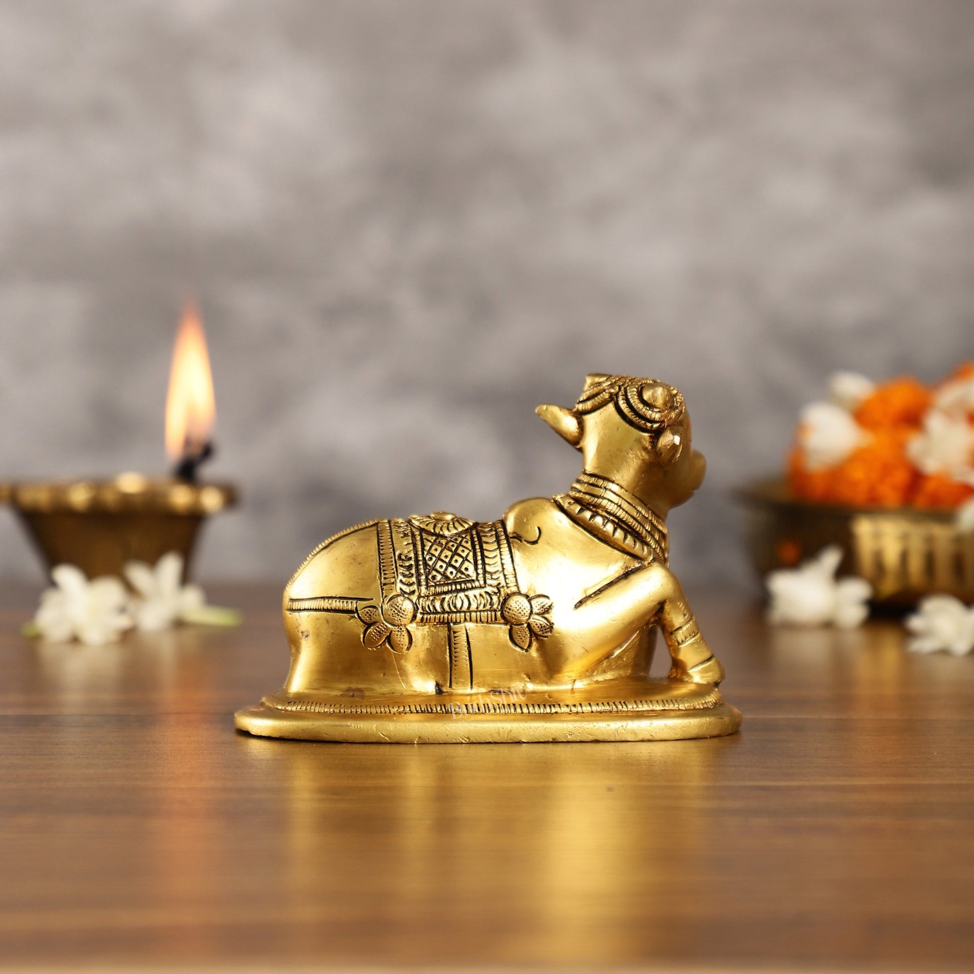 Brass Superfine Nandi Bull Idol | 4.5 inch