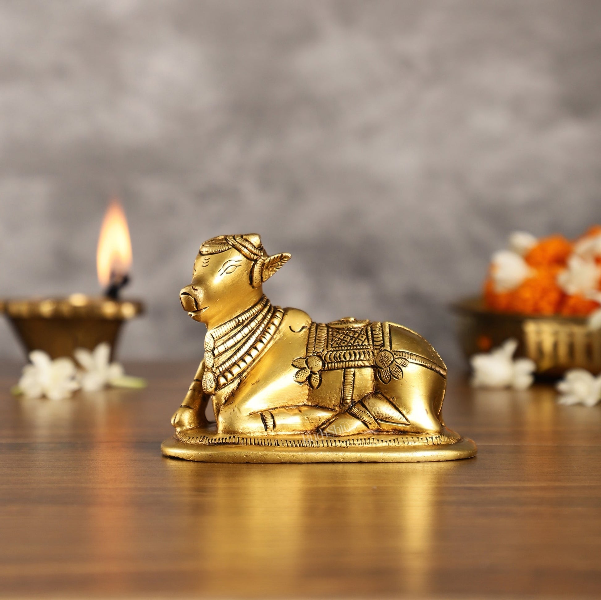 Brass Superfine Nandi Bull Idol | 4.5 inch